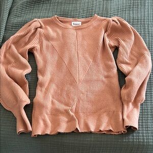 &merci Women's Peach Crew Neck Sweater